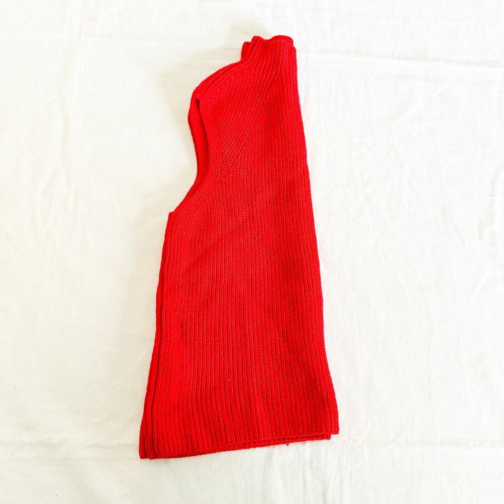 Wilfred Wool Red Mock Neck Sleeveless Sweater Top Italian Yarn Size Small - Picture 6 of 6